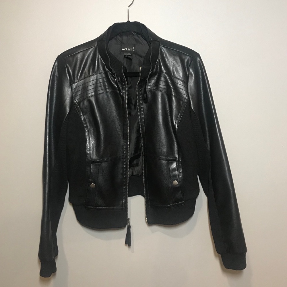 Wet Seal Black Leather Jacket